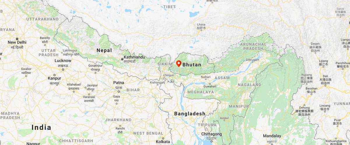 Location of Bhutan